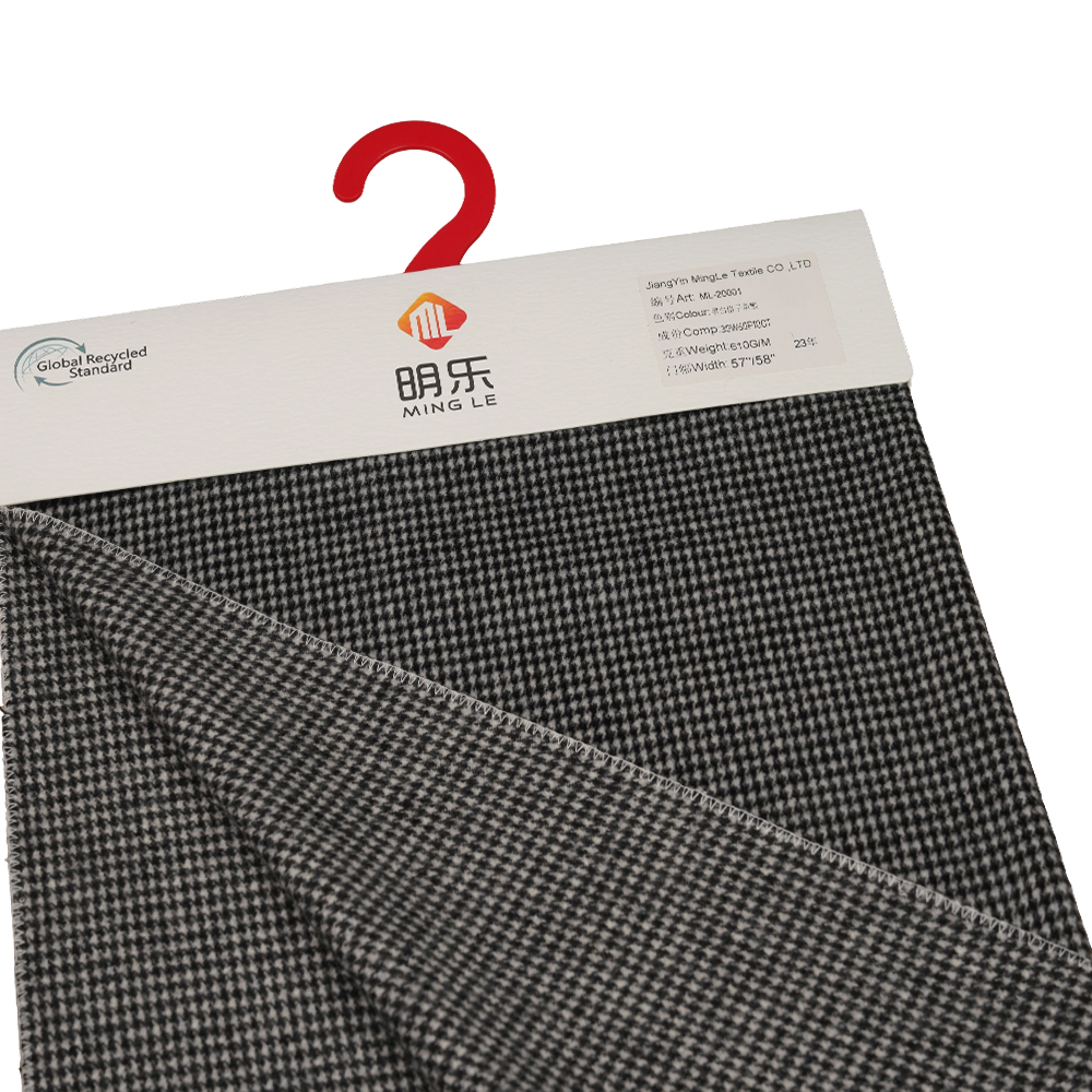 30% vuna, 60% poliester, 10% ostala vlakna, 610G/M, crno-bijela, karirana jednostrana prevlaka, ML-20001