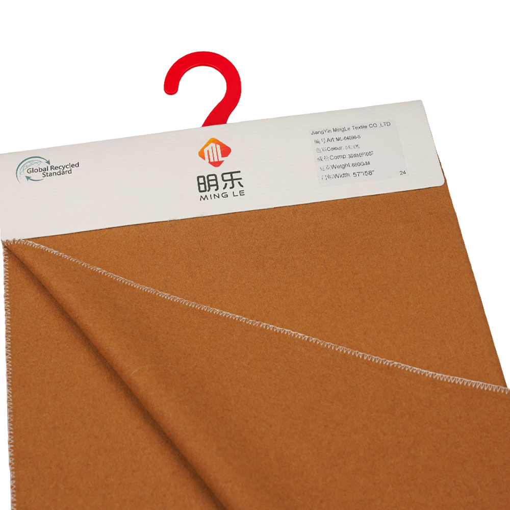 30% vuna, 60% poliester, 10% ostala vlakna, 680G/M, smeđa pšenica, tkanina s premazom Melton, ML-04096-5