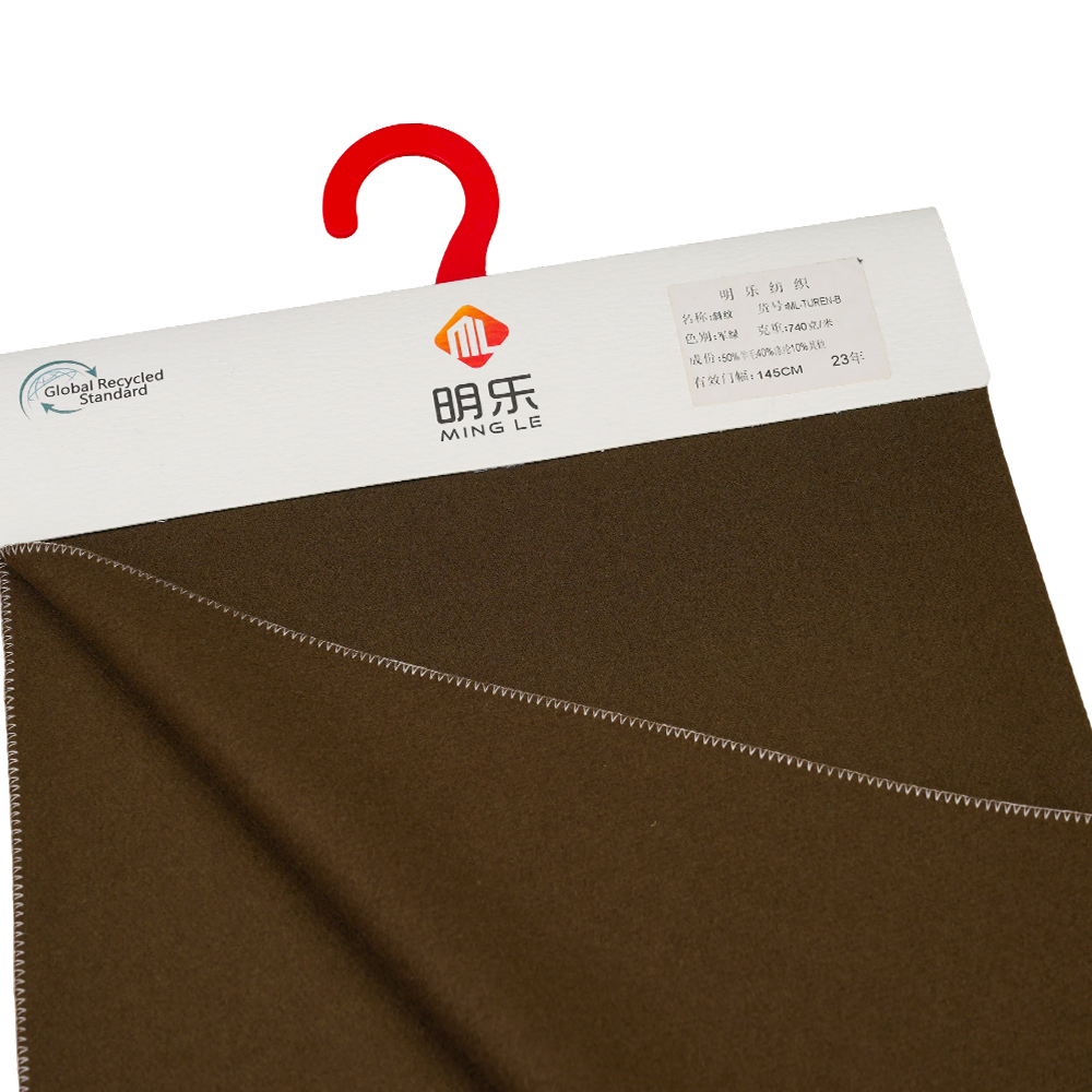 50% vuna, 40% poliester, 10% ostala vlakna, 740G/M, vojno zelena, Twill Melton tkanina, ML-TUREN-B