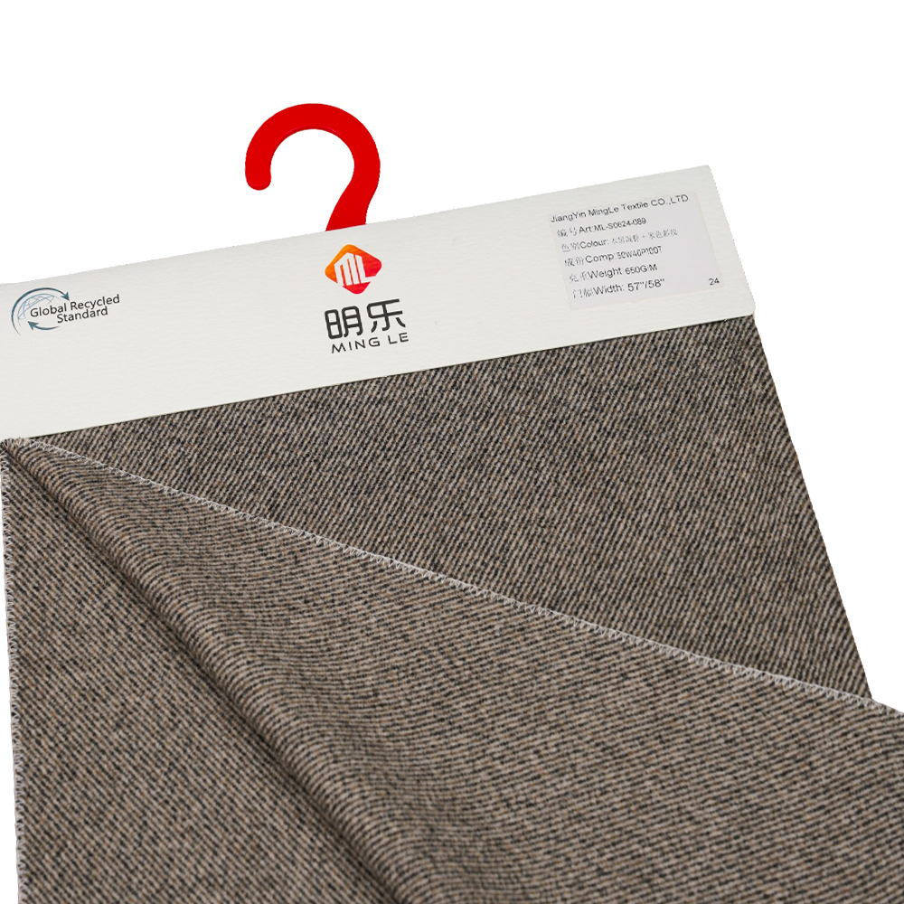 50% vuna, 40% poliester, 10% ostala vlakna, 650G/M, crna miješana smeđa + Beigetwill, Melton tkanina, ML-S0624-089