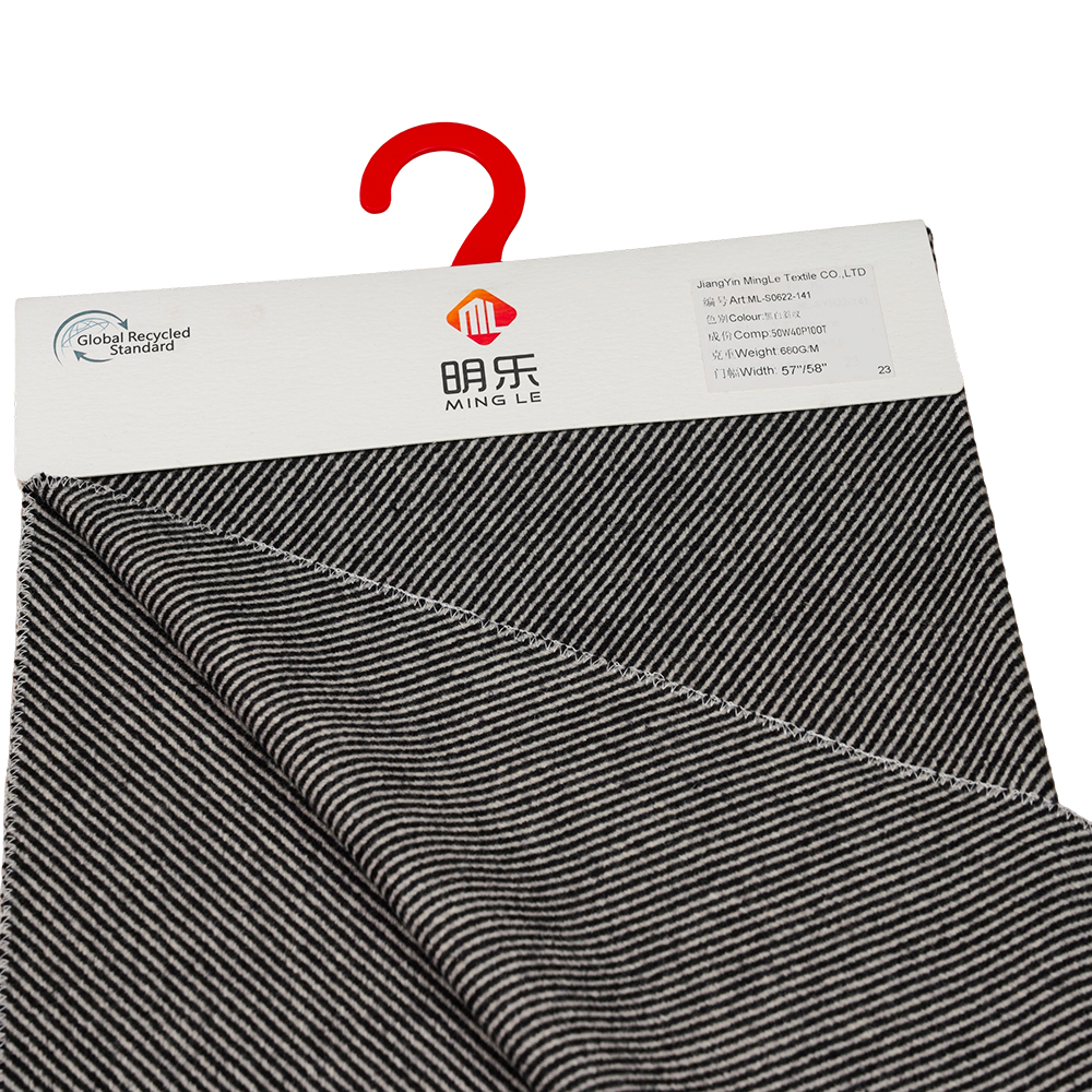 50% vuna, 40% poliester, 10% ostala vlakna, 680G/M, crno-bijelo, Twill Melton tkanina, ML-S0622-141