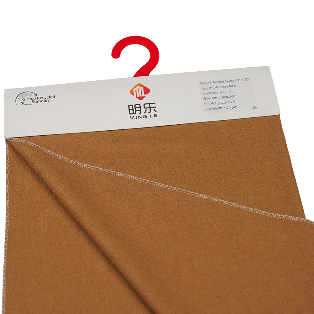 50% vuna, 40% poliester, 10% ostala vlakna, 340G/M, kamila, flanelska tkanina, ML-S0624-201-9