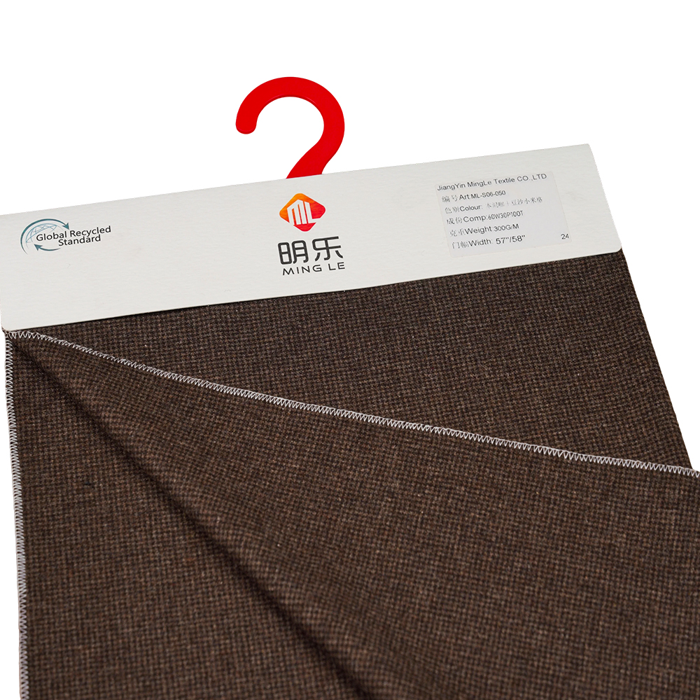 60% vuna, 30% poliester, 10% ostala vlakna, 300G/M, miješana kava + pasta od crvenog zrna prosa, flanelska tkanina, ML-S06-050