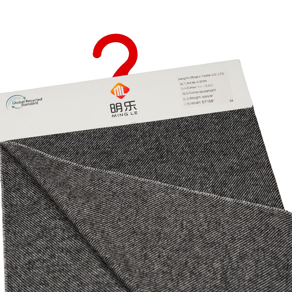 50% vuna, 30% poliester, 20% ostala vlakna, 320G/M, prljavo bijela + crna, keper flanelska tkanina, ML-C-22104