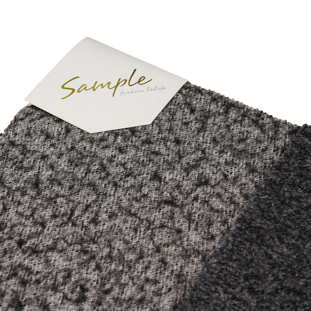 40% vuna, 60% poliester, 750G/M, crna i siva, Bali pletena vunena tkanina, ML-70165440-75
