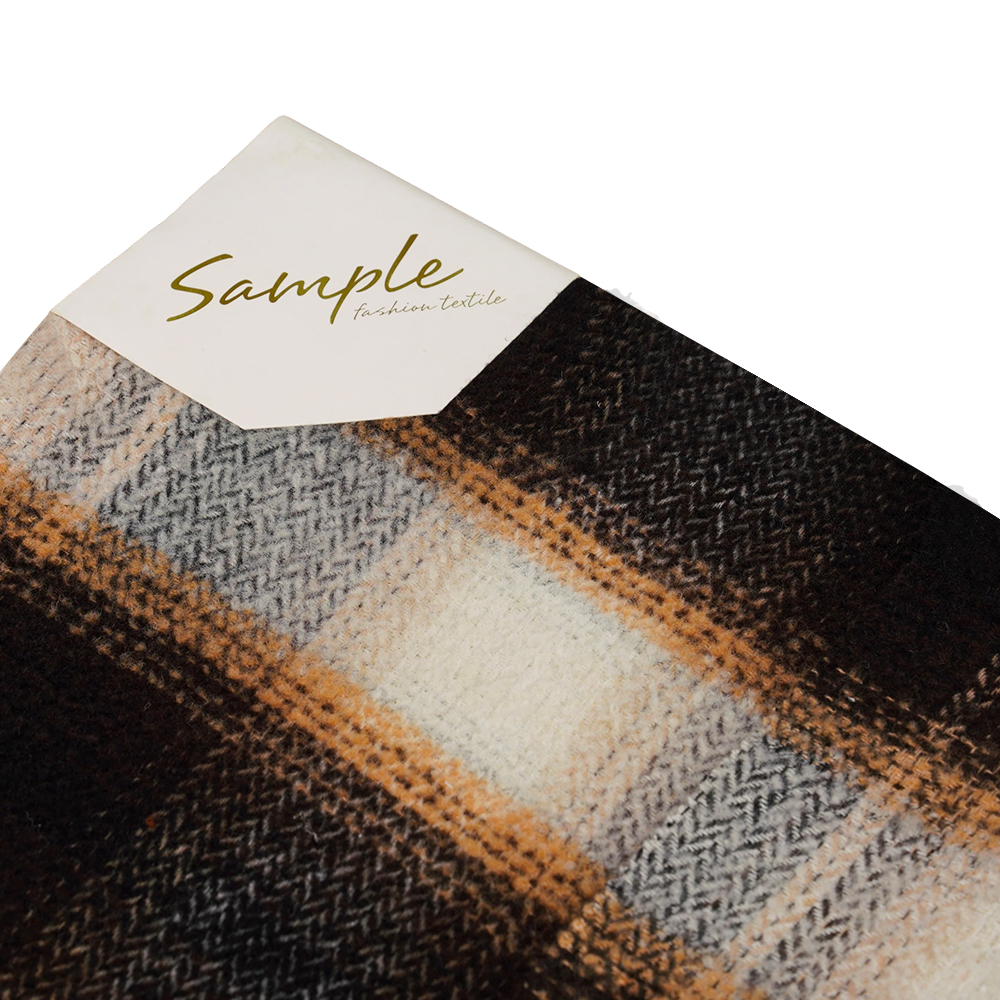 40% vuna, 60% poliester, 540G/M, crno-bijelo, kružna tkanina od tvida, ML-8021071