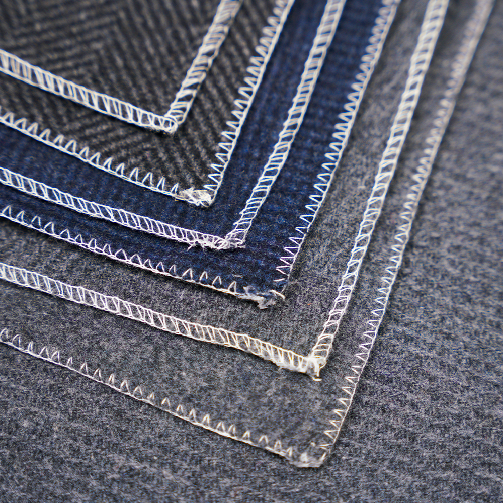 50% vuna, 50% ostala vlakna, 760G/M, tamno siva + srednje siva, Melton tkanina s kariranim uzorkom riblje kosti, ML-241150-760