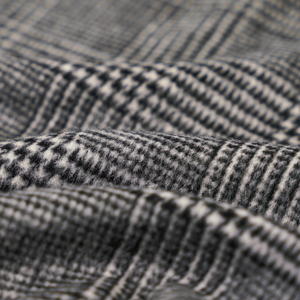 30% vuna, 60% poliester, 10% ostala vlakna, 610G/M, crno-bijela, karirana jednostrana prevlaka, ML-20001