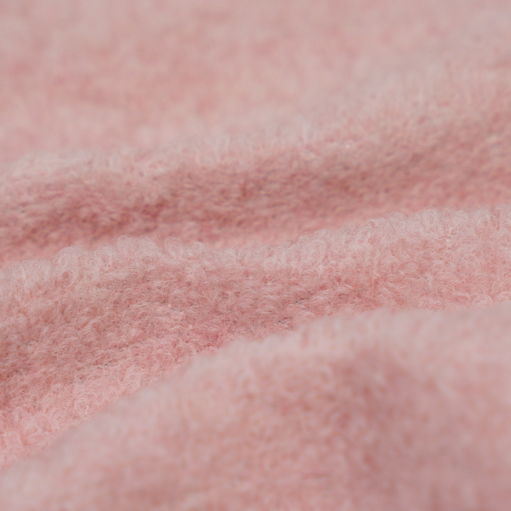 40% vuna, 60% poliester, 700-740G/M, ružičasta i bijela, pletena vunena tkanina s omčom male riblje krljušti, ML-26-X082022