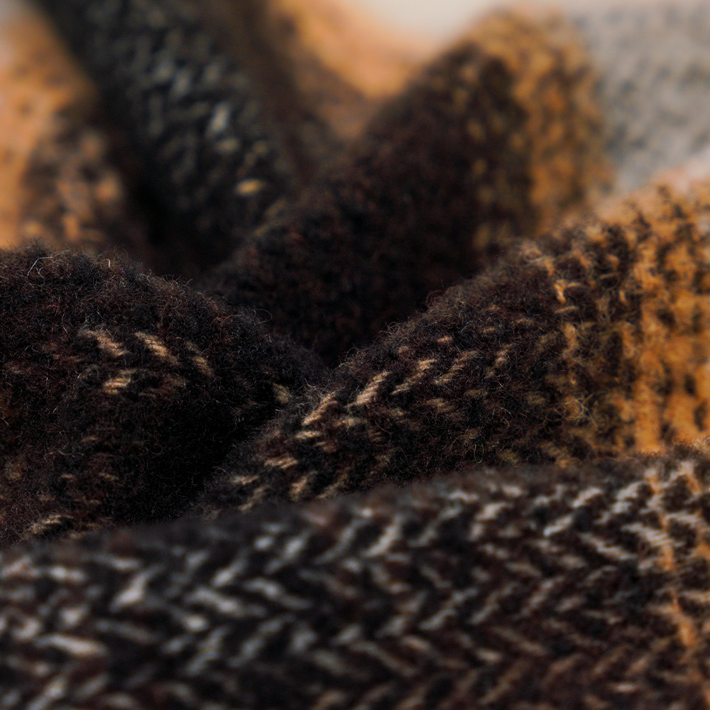 40% vuna, 60% poliester, 540G/M, crno-bijelo, kružna tkanina od tvida, ML-8021071